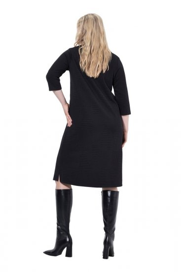 Ulla Popken 843326 Džempera kleita ar 3/4 piedurknēm Melns - Sporta auduma kleitas - 