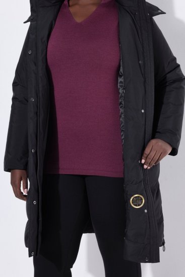 Ulla Popken SYMPATEX Triple Function Coat Black - Mēteļi - Lielo izmēru mēteļi sievietēm
