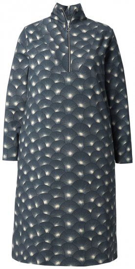 Ulla Popken 843506 Rakstaina džempera kleita Melns - Sporta auduma kleitas - 