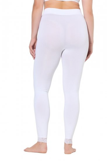 Ulla Popken 844563 Zeķu legingi ar mežģīnēm Balts - Zeķubikses & zeķes - 