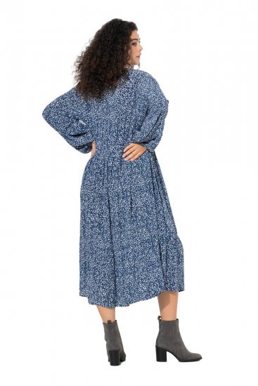 Ulla Popken 844594 Ziedaina midi kleita Tumši zils - Midi kleitas - Midi kleitas lielajos izmēros