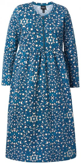 Ulla Popken 844722 Rakstaina džempera kleita Petrolejas - Sporta auduma kleitas - 