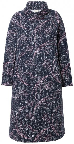 Ulla Popken 844993 Rakstaina džempera kleita Tumši zils - Sporta auduma kleitas - 