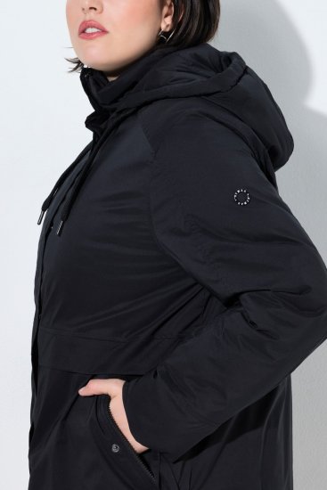 Ulla Popken 845111 Parka Melns - Mēteļi - Lielo izmēru mēteļi sievietēm