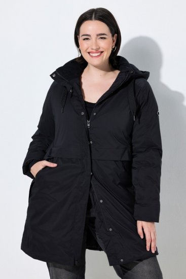 Ulla Popken 845111 Parka Melns - Mēteļi - Lielo izmēru mēteļi sievietēm