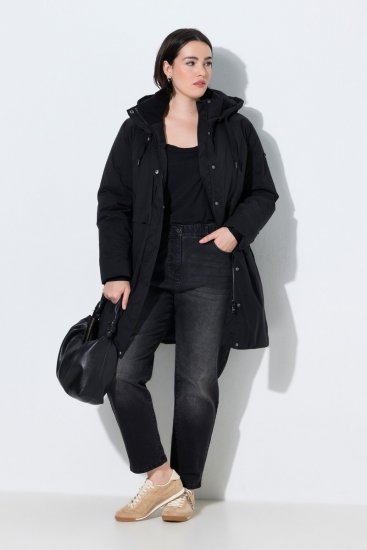 Ulla Popken 845111 Parka Melns - Mēteļi - Lielo izmēru mēteļi sievietēm