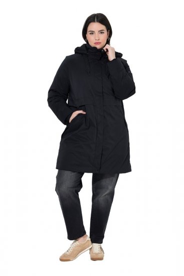 Ulla Popken 845111 Parka Melns - Mēteļi - Lielo izmēru mēteļi sievietēm