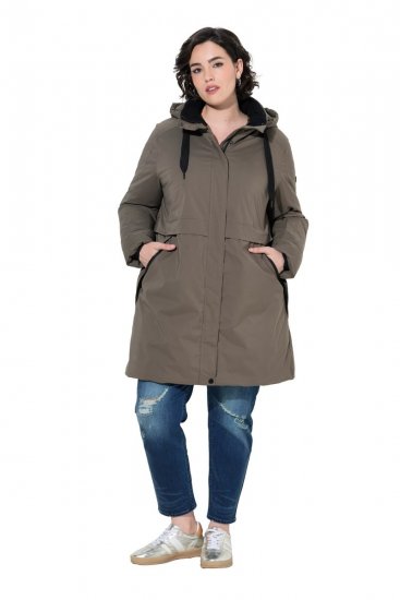 Ulla Popken 845111 Parka Tumši zaļš - Mēteļi - Lielo izmēru mēteļi sievietēm