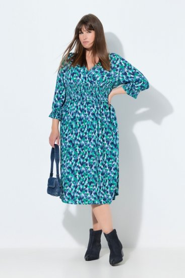 Ulla Popken 845360 Rakstaina midi kleita Gaiši zils - Midi kleitas - Midi kleitas lielajos izmēros