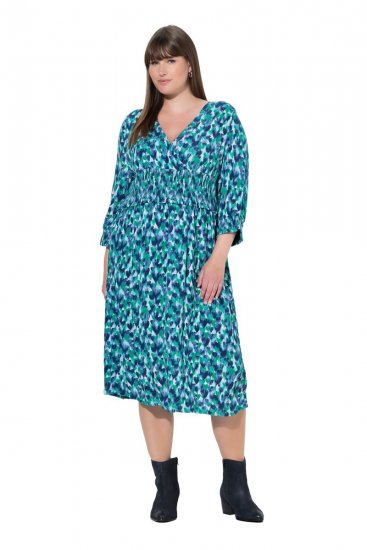 Ulla Popken 845360 Rakstaina midi kleita Gaiši zils - Midi kleitas - Midi kleitas lielajos izmēros