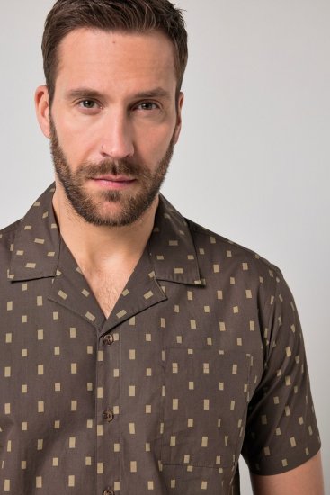 JP1880 Boxy Cuba Short Sleeve Shirt Brown - Krekli - Krekli - 2XL-8XL