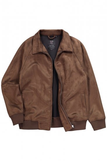 JP1880 846200 Bomber jaka zamšādas imitācijā Tumši brūns - Jakas & Lietus apģērbs - Jakas - 2XL-12XL