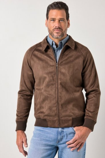 JP1880 846200 Bomber jaka zamšādas imitācijā Tumši brūns - Jakas & Lietus apģērbs - Jakas - 2XL-12XL