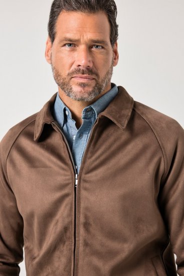 JP1880 846200 Bomber jaka zamšādas imitācijā Tumši brūns - Jakas & Lietus apģērbs - Jakas - 2XL-12XL