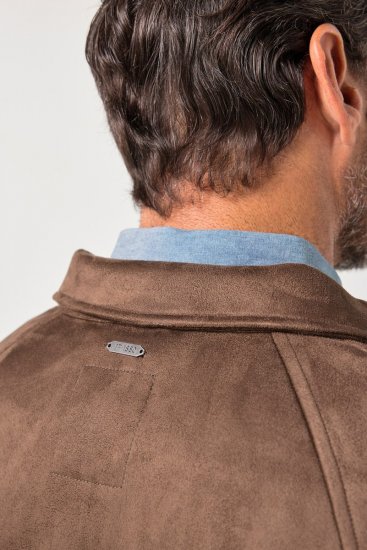 JP1880 846200 Bomber jaka zamšādas imitācijā Tumši brūns - Jakas & Lietus apģērbs - Jakas - 2XL-12XL