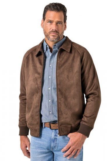 JP1880 846200 Bomber jaka zamšādas imitācijā Tumši brūns - Jakas & Lietus apģērbs - Jakas - 2XL-12XL