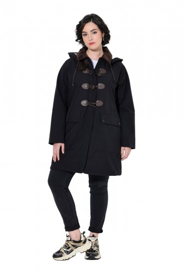Ulla Popken 846278 Softshell mētelis Melns - Mēteļi - Lielo izmēru mēteļi sievietēm