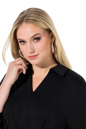 Ulla Popken 846373 Midi kleita ar sasienamu jostu Melns - Midi kleitas - Midi kleitas lielajos izmēros