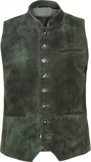 JP1880 846808 Ādas veste no kazas zamša Tumši olīvu - Trachten & Oktoberfest - Oktoberfest tērpi lielos izmēros (Trachten)