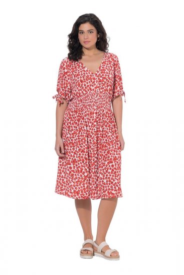 Ulla Popken 846912 Rakstaina midi kleita Koraļļu - Midi kleitas - Midi kleitas lielajos izmēros