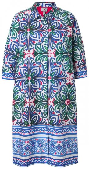 Ulla Popken 846952 Ziedaina krekla kleita Balts - Midi kleitas - Midi kleitas lielajos izmēros