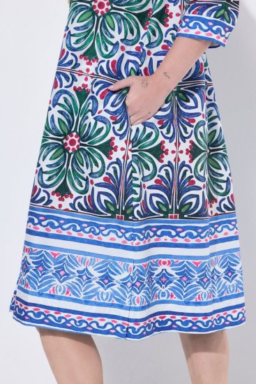 Ulla Popken 846952 Ziedaina krekla kleita Balts - Midi kleitas - Midi kleitas lielajos izmēros