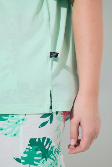 Ulla Popken 846971 Pidžama ar rakstu Gaiši zaļš - Pidžamas/Loungewear - 