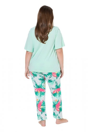 Ulla Popken 846971 Pidžama ar rakstu Gaiši zaļš - Pidžamas/Loungewear - 