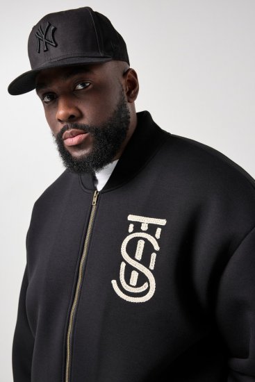 STHUGE 847083 Varsity jaka no scuba auduma Melns - Jakas & Lietus apģērbs - Jakas - 2XL-12XL