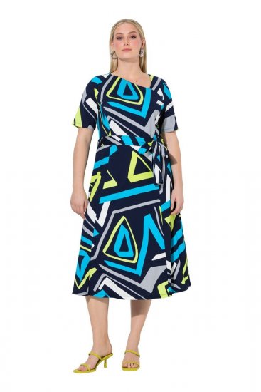 Ulla Popken 847324 Rakstaina midi kleita Tumši zils - Midi kleitas - Midi kleitas lielajos izmēros