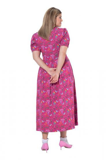 Ulla Popken 847409 Rakstaina maksi kleita Ogu sarkans - Maxi kleitas - Sieviešu maxi kleitas lielos izmēros