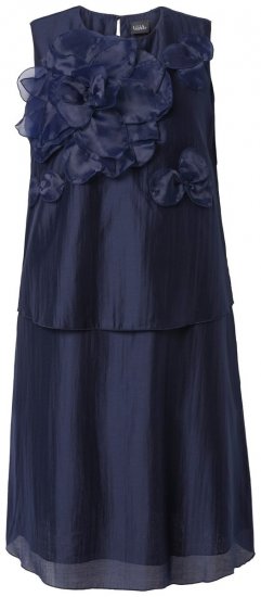 Ulla Popken 847918 Ziedaina šifona kleita Tumši zils - Midi kleitas - Midi kleitas lielajos izmēros