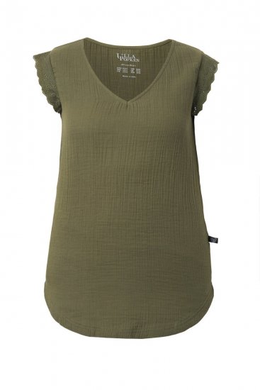 Ulla Popken 848131 Pidžama ar mežģīnēm Olīvzaļš - Pidžamas/Loungewear - 