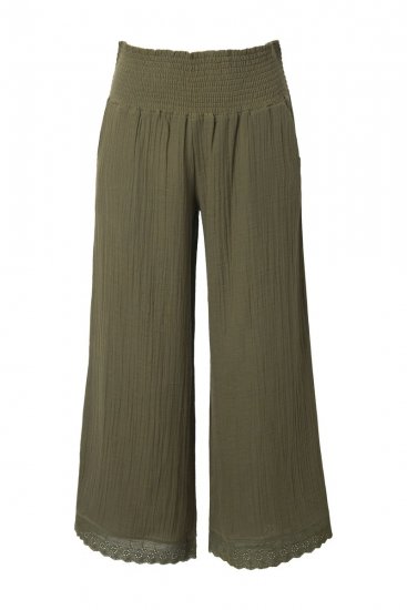Ulla Popken 848131 Pidžama ar mežģīnēm Olīvzaļš - Pidžamas/Loungewear - 