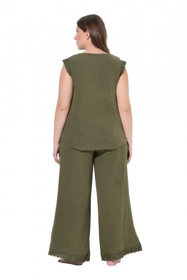 Ulla Popken 848131 Pidžama ar mežģīnēm Olīvzaļš - Pidžamas/Loungewear - 