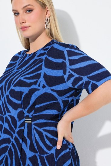 Ulla Popken 848162 Rakstaina midi kleita Tumši zils - Midi kleitas - Midi kleitas lielajos izmēros