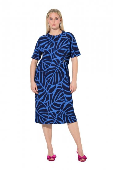 Ulla Popken 848162 Rakstaina midi kleita Tumši zils - Midi kleitas - Midi kleitas lielajos izmēros
