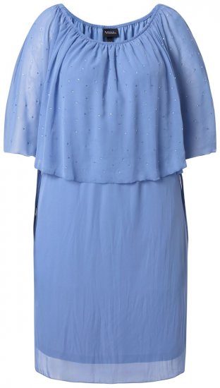 Ulla Popken 848169 A veida šifona kleita Gaiši zils - Midi kleitas - Midi kleitas lielajos izmēros