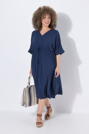 Ulla Popken 848224 Midi kleita ar auklu Tumši zils - Midi kleitas - Midi kleitas lielajos izmēros