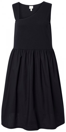 Ulla Popken 848305 Midi kleita bez piedurknēm ar V veida izgriezumu Melns - Midi kleitas - Midi kleitas lielajos izmēros
