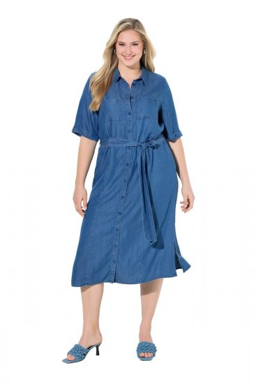 Ulla Popken 848491 Krekla kleita Džinsa zils - Midi kleitas - Midi kleitas lielajos izmēros