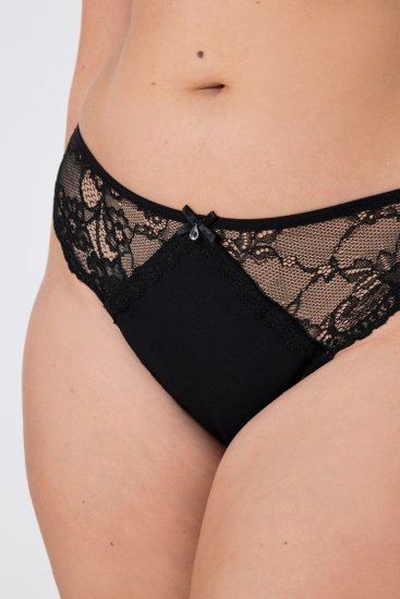 Ulla Popken 848522 Stringi ar mežģīnēm 3 gab. Melns - Biksītes - 