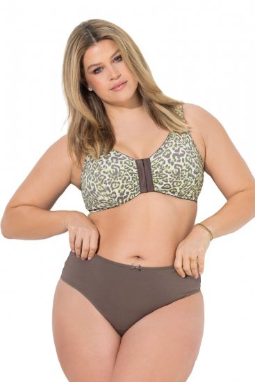 Ulla Popken 848826 Stringi ar dzīvnieku rakstu 3 gab. Taupe - Biksītes - 