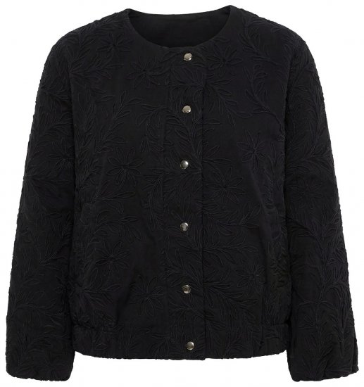Ulla Popken 848940 Bomber jaka Melns - Jakas - Jakas sievietēm lielos izmēros