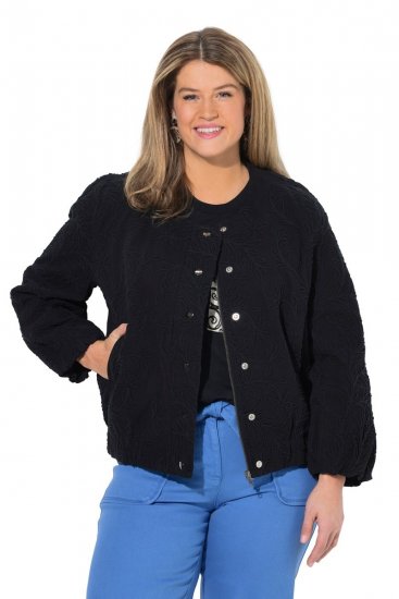 Ulla Popken 848940 Bomber jaka Melns - Jakas - Jakas sievietēm lielos izmēros