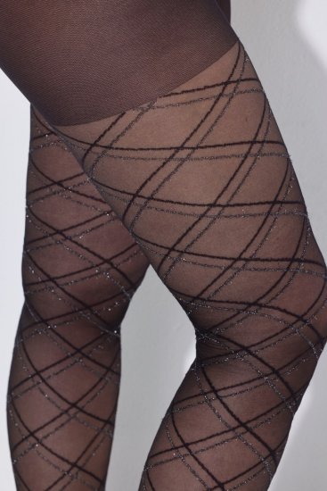 Ulla Popken 849049 Zeķubikses ar svītrām 40 den Melns - Zeķubikses & zeķes - 