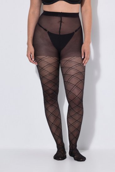 Ulla Popken 849049 Zeķubikses ar svītrām 40 den Melns - Zeķubikses & zeķes - 