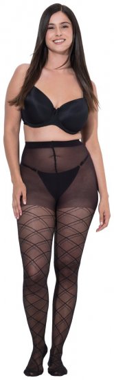Ulla Popken 849049 Zeķubikses ar svītrām 40 den Melns - Zeķubikses & zeķes - 
