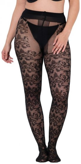 Ulla Popken 849055 Zeķubikses ar ziediem Melns - Zeķubikses & zeķes - 