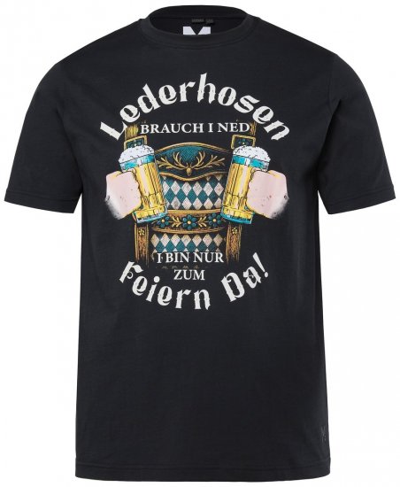 Men+ 410 T-krekls Lederhosn Melns - T-krekli - T-krekli - 2XL-14XL
